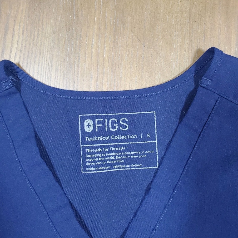 FIGS Technical Collection Womens Size S Top‎ Blue - Picture 4 of 8
